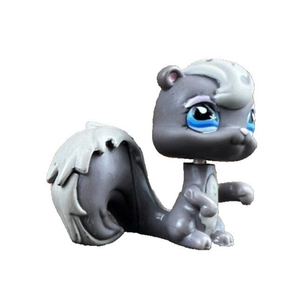 Littlest Pet Shop Authentic # 484 Gray Squirrel Blue Tear Drop Star Eyes